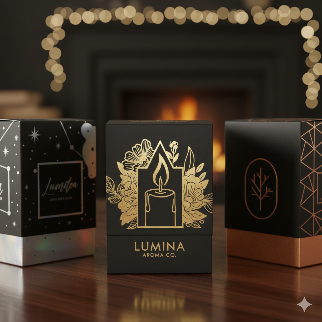 Custom Candle Boxes with Foiling